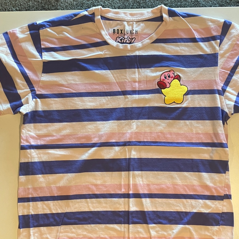 Kirby Pink & Purple Striped Boxlunch Tee